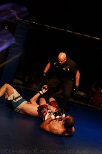 Jon securing the arm bar that won him the fight last weekend