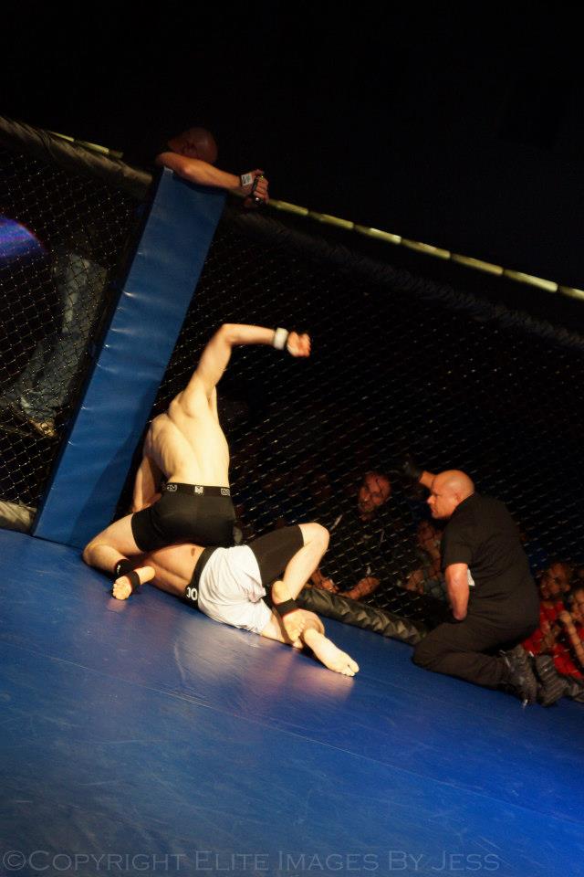 Kenny unleashing some brutal ground and pound to secure the win by TKO last weekend